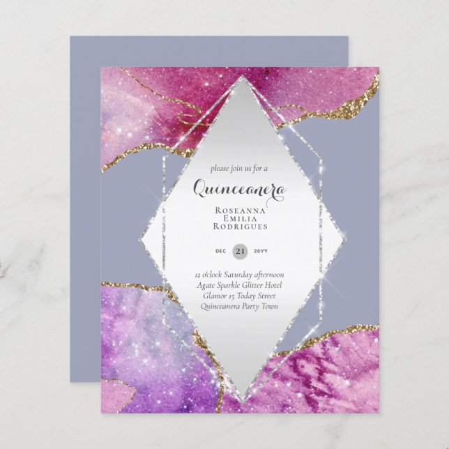 BUDGET QUINCEANERA - AGATE Sparkles Glamor Chic (Voorkant / Achterkant)