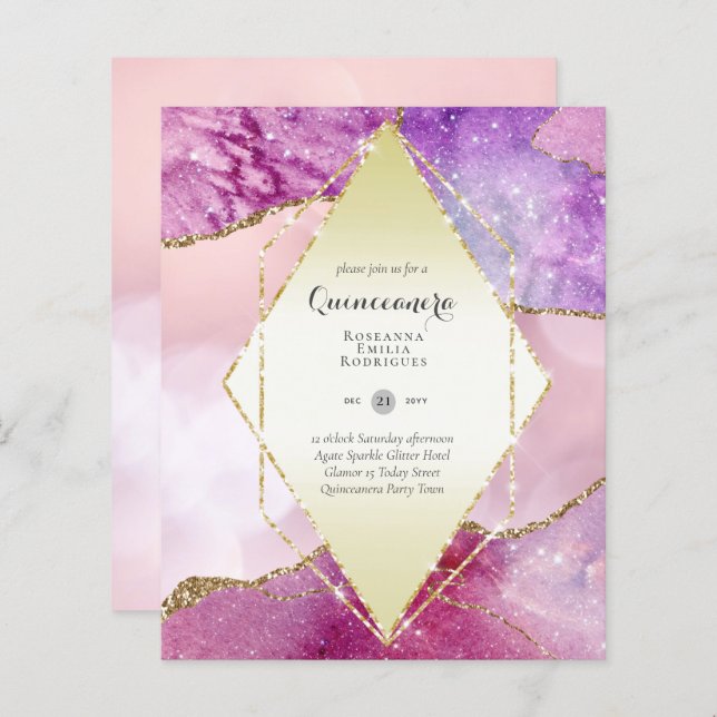 BUDGET QUINCEANERA - AGATE Sparkles Glamor Chic (Voorkant / Achterkant)