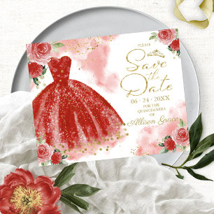 Budget Quinceanera Bewaar de Datum Rode Jurk