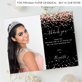 Budget Quinceanera Black roos Gold foto bedankt