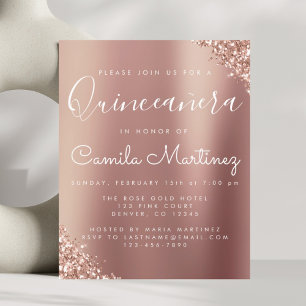 Budget Quinceanera Blush Pink - Roos Gold Glitter