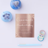 Budget Quinceanera Blush Pink - Roos Gold Glitter Flyer (Enkel)