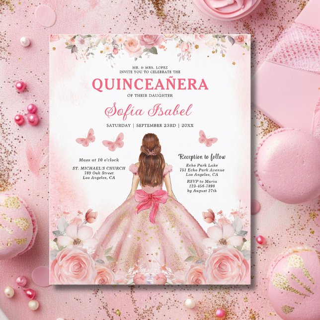 Budget Quinceañera Blush Pink Rose Bloemen (Creator heeft geüpload)