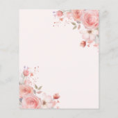 Budget Quinceañera Blush Pink Rose Bloemen Flyer (Achterkant)