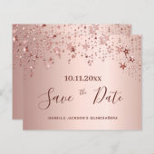 Budget Quinceanera blush roos gold Bespaar op datu (Voorkant / Achterkant)