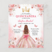 Budget Quinceañera Blush Roze Bloemvlinder Flyer (Voorkant)