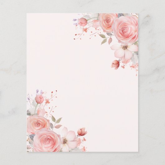 Budget Quinceañera Blush Roze Bloemvlinder Flyer (Achterkant)