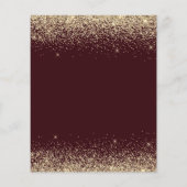 Budget Quinceanera Burgundy Gold Uitnodiging Flyer (Achterkant)