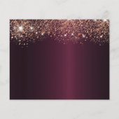 Budget Quinceanera burgundy roos gold save date (Achterkant)