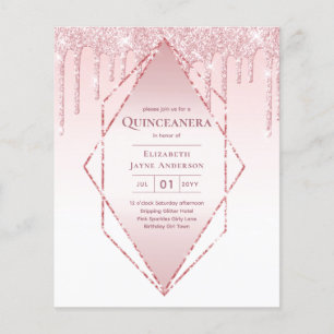 BUDGET Quinceanera Dripping Glitter Glamor 15e Flyer
