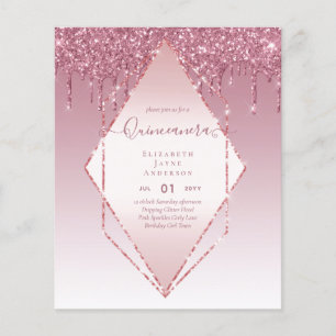 BUDGET Quinceanera Druipende Glitters Glamour 15e  Flyer