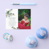 Budget Quinceañera Eucalyptus Floral Foto Flyer (Enkel)