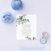 Budget Quinceañera Eucalyptus Floral Foto Flyer (Enkel)