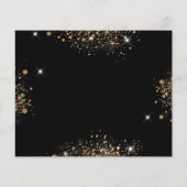 Budget Quinceanera-feest zwart goud save the date (Achterkant)
