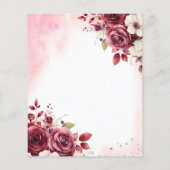 Budget Quinceanera Floral Bourgondië Prinses Flyer (Achterkant)