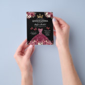 Budget Quinceanera Floral Bourgondië Prinses Flyer (Hand)
