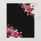 Budget Quinceanera Floral Bourgondië Prinses Flyer (Achterkant)