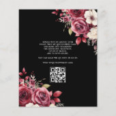 Budget Quinceanera Floral Bourgondië Prinses Flyer (Achterkant)