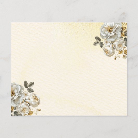 Budget Quinceanera Floral Gold Save the Date (Achterkant)