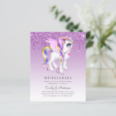 BUDGET Quinceanera Glitter Eenhoorn Anicorn met Vl (Staand voorkant)