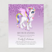 BUDGET Quinceanera Glitter Eenhoorn Anicorn met Vl (Voorkant)