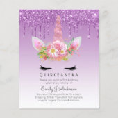 BUDGET Quinceanera Glitter Unicorn Anicorn Winged Flyer (Voorkant)
