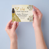 Budget Quinceanera Gold Save the Date Floral Flyer (Hand)
