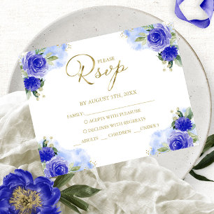 Budget Quinceanera Koningsblauw Reactiekaart