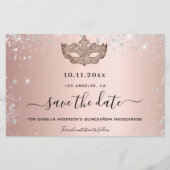 Budget Quinceanera masquerade roze goud bewaar dat (Voorkant)