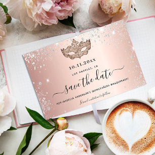 Budget Quinceanera masquerade roze goud bewaar dat