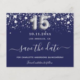 Budget Quinceanera navy blue Silstar Save date