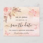 Budget Quinceanera pampas roze save the date (Voorkant)
