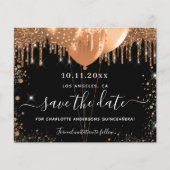 Budget Quinceanera party black gold save the date (Voorkant)