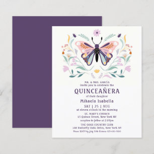Budget Quinceañera Pink Paars Butterfly Floral