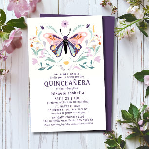 Budget Quinceañera Pink Paars Butterfly Floral Flyer