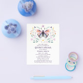 Budget Quinceañera Pink Paars Butterfly Floral Flyer (Enkel)
