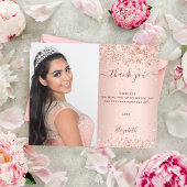 Budget Quinceanera roos blush foto bedankt
