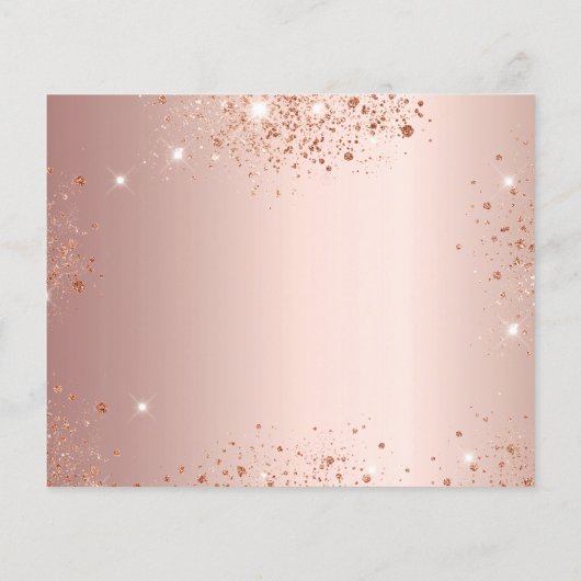 Budget Quinceanera roos gold glitter save the date (Achterkant)