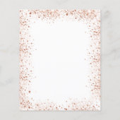 Budget Quinceanera roos Gold glitter uitnodiging (Achterkant)