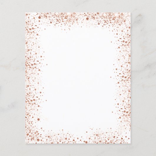 Budget Quinceanera roos Gold glitter uitnodiging (Achterkant)