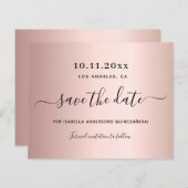 Budget Quinceanera roos gold save the date