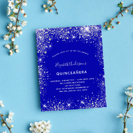 Budget Quinceanera royal blue zilver glitter