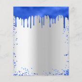 Budget Quinceanera royal blue zilver-uitnodiging (Achterkant)