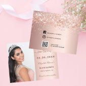 Budget Quinceanera roze blos foto Bewaar de datum