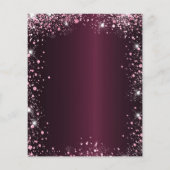 Budget Quinceanera roze burgundy florale uitnodigi Flyer (Achterkant)