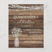 Budget Quinceanera Rustic Baby's Uitnodiging Flyer (Voorkant)