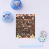 Budget Quinceanera Rustic Wood Autumn Sunflower Flyer (Enkel)