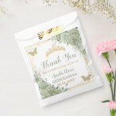 Budget Quinceañera Sage Groene Bloemvlinders Bedankzakje (Gezegeld)