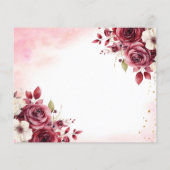 Budget Quinceanera Save the Date Floral Bourgogne Flyer (Achterkant)