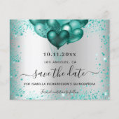 Budget Quinceanera Silver blauwgroen behalve datum (Voorkant)